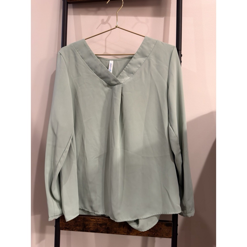 Sage Green Blouse S Womens Jouica Pleated Work Office Professional Top
